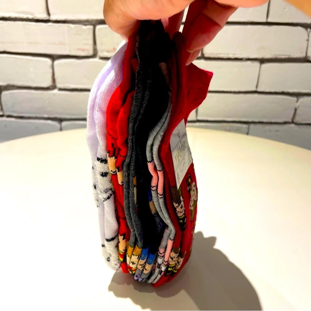 Harry Potter Themed 6 Pack of Low Cut Socks Shoe Size 4-10